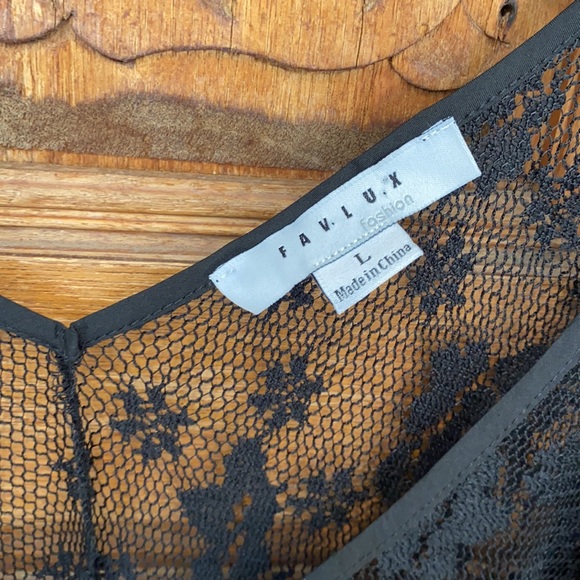 FAVLUX lace maxi sheer dress coverup tassels LARGE swim cover - Picture 5 of 13